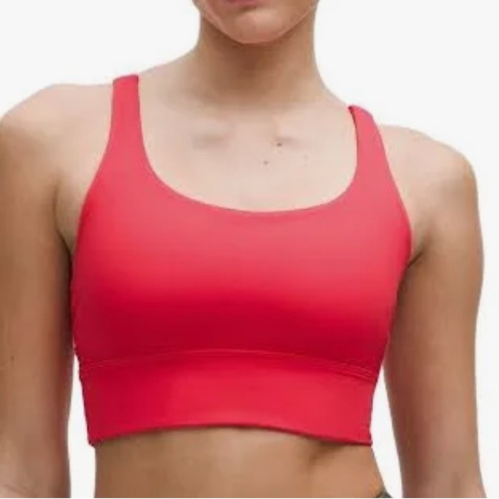 Lululemon Athletica Long Line Energy Bra Red Gold color